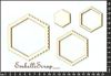 embellissement en français pour le scrapbooking Timbres hexagonaux, en Carton bois