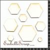 embellissement en français pour le scrapbooking Hexagones pleins, en Carton bois