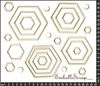 embellissement en français pour le scrapbooking Hexagones évidés  en Carton bois