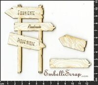 Embellissement Scrap Panneau signalisation bois, Personalisé, en Carton bois