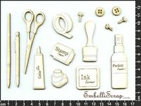 Embellissement Scrap Panoplie de la scrappeuse, en Carton bois