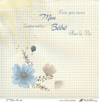 Embellissement Scrap Fleur Mon bébé, Coll. C'est un garçon