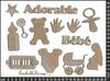 embellissement en français pour le scrapbooking Embellissements thème Bébé, en Carton ondulé