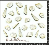 Embellissement Scrap Nouvelle poignée de Petits Coquillages en Carton