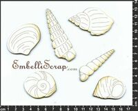 Embellissement Scrap Nouvelle poignée de Coquillages en Carton