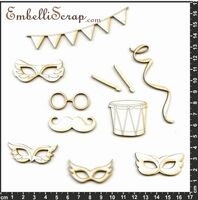 Embellissement Scrap Panoplie du carnaval, en Carton