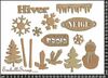 embellissement en français pour le scrapbooking Embellissements thème Hiver, en Carton ondulé