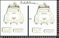 Embellissement Scrap Voiture coccinelle personnalisable, en Carton