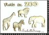 embellissement en français pour le scrapbooking Animaux du zoo, en Carton bois