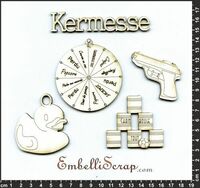 Embellissement Scrap Kermesse, en Carton bois