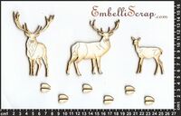 Embellissement Scrap Cerfs, en Carton bois