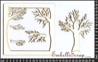 Embellissement Scrap Cadre Arbre d'hiver, en Carton bois