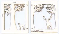 Embellissement Scrap Couverture Cerf en forêt, en Carton