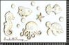 embellissement en français pour le scrapbooking Animaux Marins choupinous, en Carton bois