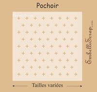 Embellissement Scrap Etoiles à 4 branches, de différentes tailles, Pochoir
