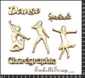 Embellissement Scrap Danse moderne, en Carton