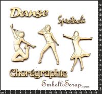 Embellissement Scrap Danse moderne, en Carton