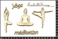 Embellissement Scrap Yoga et méditation, en Carton