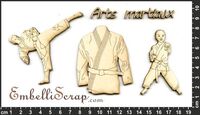 Embellissement Scrap Panoplie des arts martiaux, en Carton