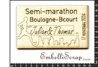 Embellissement Scrap Dossard personnalisé, en Carton