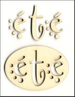 Embellissement Scrap Mot Eté en Carton