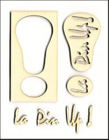 Embellissement Scrap Exclamation La Pin Up, en Carton bois
