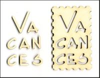 Embellissement Scrap Timbre Vacances en Carton