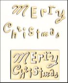 Embellissement Scrap Merry Christmas grand format en Carton