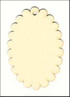 Embellissement Scrap Page Ovale Petit-Beurre, en Carton bois