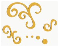 Embellissement Scrap Volutes et Pois, en Feutrine
