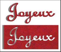 Embellissement Scrap Mot Joyeux en Feutrine