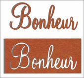 Embellissement Scrap Mot Bonheur en Feutrine