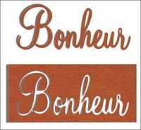 Embellissement Scrap Mot Bonheur en Feutrine