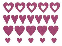 Embellissement Scrap Lignée de 22 Petits Coeurs, en Feutrine