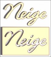 Embellissement Scrap Mot Neige en Carton