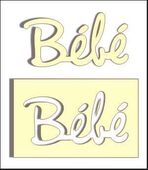 Embellissement Scrap Mot Bébé en Carton