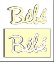 Embellissement Scrap Mot Bébé en Carton