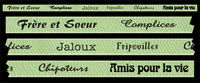 Embellissement Scrap Ruban Imprimé Frère et Soeur