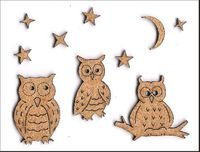 Embellissement Scrap Volée Nocturne de Hiboux en liège