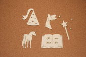 Embellissement Scrap Panoplie de la Fée, en Carton bois