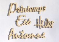Embellissement Scrap Les Mots des 4 Saisons, en Carton bois