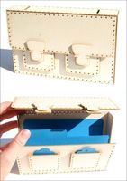 Embellissement Scrap Mini Album Cartable, en Carton bois et Bazzill